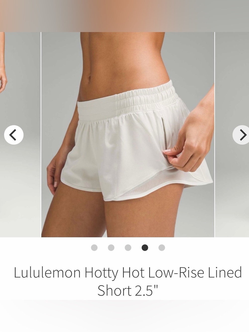 lululemon athletica Light Cream Running Shorts with Elastic Waist